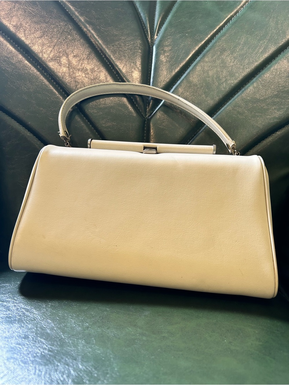 Elegant Cream Top-Handle Women's Bag ~ Vintage Church Purse